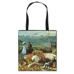 Vintage Painting Water Lily / Print Totes Bag Monet Women Handbag Ladies Canvas Travel Oulder Bag Portable Ng Bags