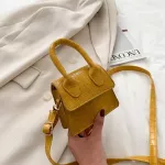 Mini Sml Square Bag New Hi Quity Pu Leather Women's Handbag Crocodile Pattern Chain Oulder Mesger Bags