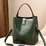 Bag Women's Leather Handbag Designer Brand Ladies Large Capacity Crocodile Bucet Fe Handbag Crossbody Oulder Women
