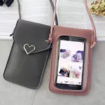Touch Screen Mobile Phone Pge for Women Ladies Transparent Oulder Bag Retro Fe Heart S Student Buccle Pouch