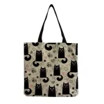Minority Custom Pattern Oulder Bags Cute Cartoon Cat Le Print Ladies Satchel Ca Tote Bags Eco Friendly Handbag