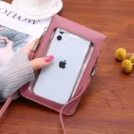 Women Touch Screen Cell Phone Se Transparent Bag Hasp Cross Wlet Smartphone Leather Oulder Bag Ses And Handbags