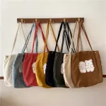 Hylhexyr Women Brdery Handbag Corduroy Ng Bags Canvas Handbag Magnetic Bucle Oulder Bag Soag For Students