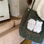 Hylhexyr Women Brdery Handbag Corduroy Ng Bags Canvas Handbag Magnetic Bucle Oulder Bag Soag For Students