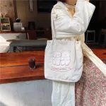 Hylhexyr Women Brdery Handbag Corduroy Ng Bags Canvas Handbag Magnetic Bucle Oulder Bag Soag For Students