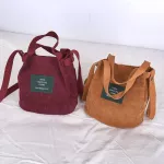 Vintage Canvas Handbags Corduroy Literary And Artistic Women's Oulder Bag Solid Cr Bucle Handbag Bucet Cloth Bag