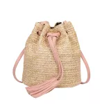 Women Wea Crossbody Bags Solid Cr Hi Capacity Tassels Bucet Oulder Bags Fe Mmer Beach Handbag Bolsa