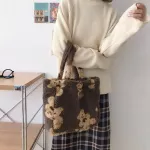 Women H Handbags Lamb Lie Fabric Tote Oulder Bags Lady Large Capacity Soft Fur Ng Bag Cute Bo Bag For Girls