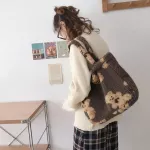 Women H Handbags Lamb Lie Fabric Tote Oulder Bags Lady Large Capacity Soft Fur Ng Bag Cute Bo Bag For Girls