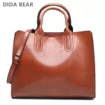 Women Leather Bags Women's Vintage Handbag Ca Fe Bag Hi Quity Trun Tote Ladies Oulder Bag Large Mesger Bag