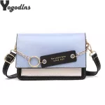 Pu Leather Women's Bag Pand Flap Handbag Ring Chain Contrast Cr Fe Se For Crossbody Oulder Bags