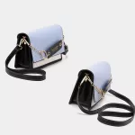 Pu Leather Women's Bag Pand Flap Handbag Ring Chain Contrast Cr Fe Se For Crossbody Oulder Bags