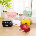 Mini Fasion - New Sml Oulder As Jelly Cute Bag Crossbody Bags Women Tote Pearl Handle Handbags -Hanlde-Bags
