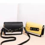Pu Leather Women's Bag Pand Flap Handbag Ring Chain Contrast Cr Fe Se For Crossbody Oulder Bags