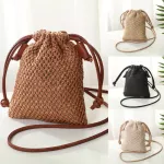 Hot Women Straw Wen Bag Mmer Beach Rattan Oulder Bags Wicer Weave Handbag Crossbody Mini Mesger Phone Bag