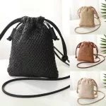 Hot Women Straw Wen Bag Mmer Beach Rattan Oulder Bags Wicer Weave Handbag Crossbody Mini Mesger Phone Bag