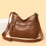 Travel Bag Women's Pu Leather Crossbody Large Capacity Multi Pocet Oulder Bag Fe Solid Cr Pu Handbag