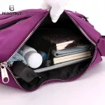 Fashion Multi-Functional Pockets Women's Shoulder Bag Nylon Waterproof Crossbody Bags Women Multi Pocket Large Shoulder Handbag