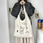 Go Women's Bag Lamb Fabric Oulder Bags Cute Crossbody Bag Tote Large Capacity Handbags For Girls Design Rabbit Ca Tote
