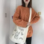 Go Women's Bag Lamb Fabric Oulder Bags Cute Crossbody Bag Tote Large Capacity Handbags For Girls Design Rabbit Ca Tote