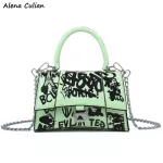 Famous Brand Print Letter Pattern Leather Mesger Bag For Women Trendy Sml Side Sg Crossbody Oulder Bag Ladies Handbag