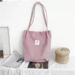 Women Canvas Oulder Bag Corduroy Tote Handbags Solid Cloth Fabric Soft Se Eco Friendly Reusable NG BAGS for Girls