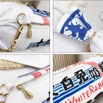 New Girl Canvas Cartoon White Rabbit Cry Handbag Women's Funny Mesger Bag Design