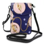 Women Luxury Business Mesger Bag Cell Phone Ladies Handbag Se Clutch Oulder Straps Bag Golden Flower Pattern