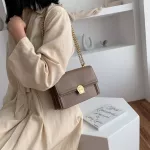 Solid Cr Square Crossbody Bag New Quity Pu Leather Women's Designer Handbag Loc Chain Oulder Mesger Bags