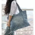 New Vintage Blue Women Handbag Large Capacity U Flag Cross Denim Bag Ca Oulder Bag Canvas Tote 2 CRS