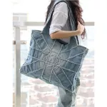 New Vintage Blue Women Handbag Large Capacity U Flag Cross Denim Bag Ca Oulder Bag Canvas Tote 2 Crs