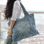 New Vintage Blue Women Handbag Large Capacity U Flag Cross Denim Bag Ca Oulder Bag Canvas Tote 2 Crs