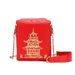 Chinese Tower Print Pu Leather Ladies Handbag Lty Cute Women Girl Oulder Bag Mesger Bag For Women Totes Bag