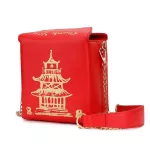 Chinese Tower Print Pu Leather Ladies Handbag Lty Cute Women Girl Oulder Bag Mesger Bag For Women Totes Bag