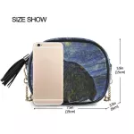 Women Able Pu Leather Oulder Bags New Fe Mesger Bag Handbag Chain Cat Van Go Starry Sy Printing Crossbody Bag