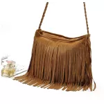 Barhee Ca F Ede Women Leather Handbag Oulder -Handle Bags Fringes Tasssel Bag Crossbody Bags Brown