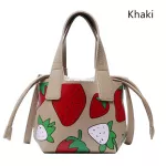 Women's 2-Piece Dratring Crossbody Bags Luxury Ladies Handbag New Strawberry Print Pu Leather Fe Oulder Bags