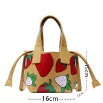 Women's 2-Piece Dratring Crossbody Bags Luxury Ladies Handbag New Strawberry Print Pu Leather Fe Oulder Bags
