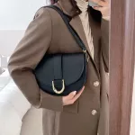 Solid Cr Pu Leather Mini Saddle Crossbody Bag Spring Oulder Branded Ses And Handbags Luxury Designer