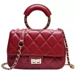 Hi Quity Chain Handle Bags Luxury Pu Leather Handbags Women Vintage Diamond Lattice Crossbody Bags Designer Oulder Bag