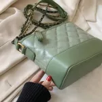 [] Women New Contrast Cr Argyle Pu Leather Flap Personity L-Match Crossbody Oulder Bag Tide 18a1134