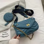 2 Pcs'/set Sml Pu Leather Crossbody Bag For Women Mmer Luxury Brand Chain Oulder Handbags Fe Travel