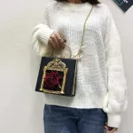 Vintage Carved Handbag Women's Oulder Mesger Bags Hi Quity Pearl Chain Oulder Bags Diamond-ENCRUSTET BOW Clutch New