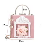 Vintage Carved Handbag Women's Oulder Mesger Bags Hi Quity Pearl Chain Oulder Bags Diamond-Encrusted Bow Clutch New