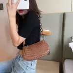 Crocodile Pattern Baguette Handbag For Women Cr Chain Ladies Sml Oulder Bags Design Leather Armpit Bag