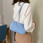 Crocodile Pattern Baguette Handbag For Women Cr Chain Ladies Sml Oulder Bags Design Leather Armpit Bag