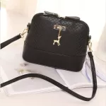 New Fe Bags Quity Pu Leather Soft F Women Bag Wild Oulder Mesger Bag Ell Bag Pendant Cute Deer Crossbody Bags S