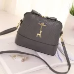 New Fe Bags Quity Pu Leather Soft F Women Bag Wild Oulder Mesger Bag Ell Bag Pendant Cute Deer Crossbody Bags S