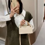 Simply Crossbody Bags Lady Chain Travel Sml Handbags Pu Leather Solid Cr Mesger Bag For Women