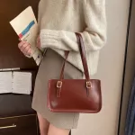 Pu Leather Handbag Women Solid Cr -Handle Tote Bag Women Oulder Se Totes Muter Street Portable Clutches